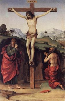 Francesco Francia : Crucifixion with Sts John and Jerome